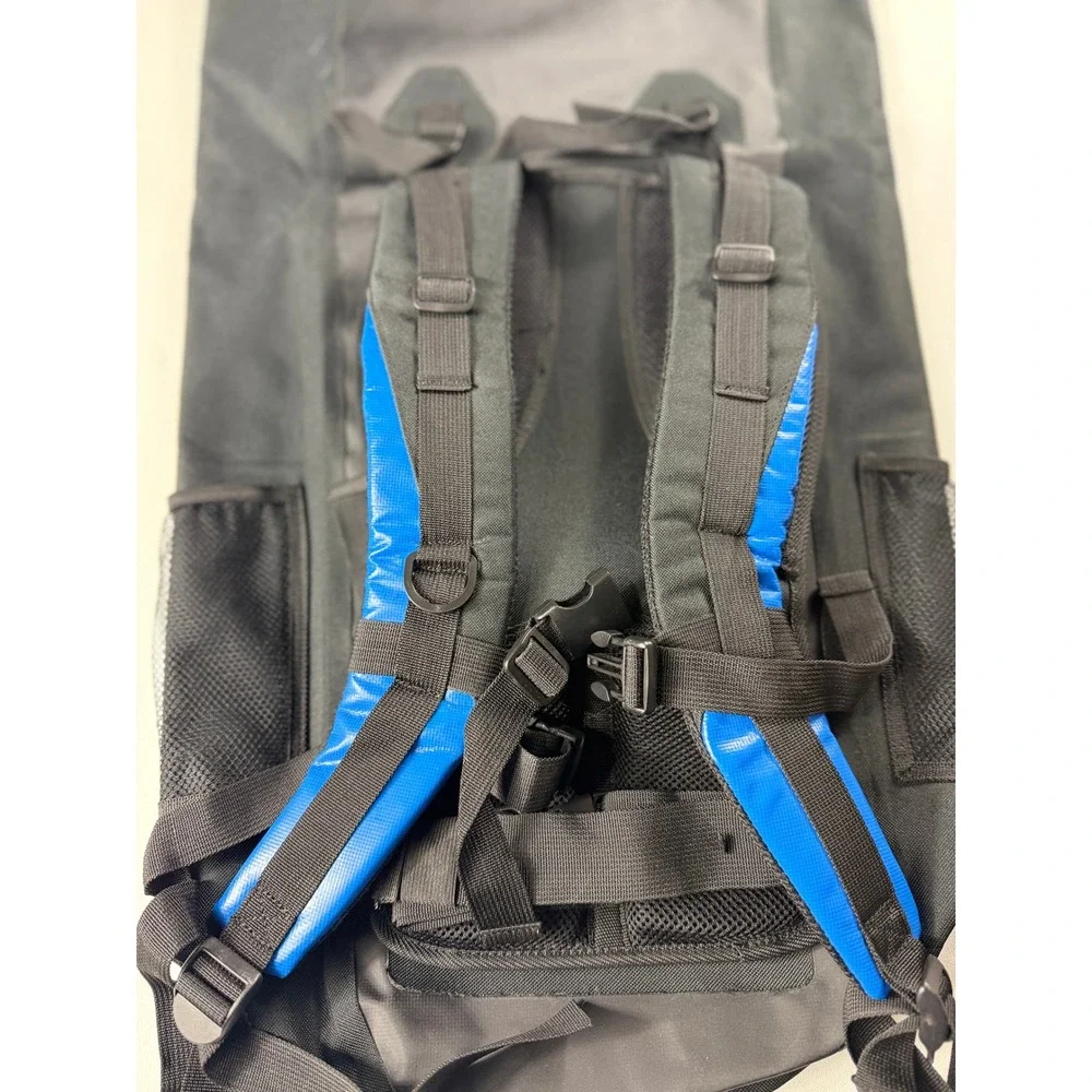 Lewis & Clark Blue Black PVC Tarpaulin Roll Top Waterproof Dry Bag Backpack